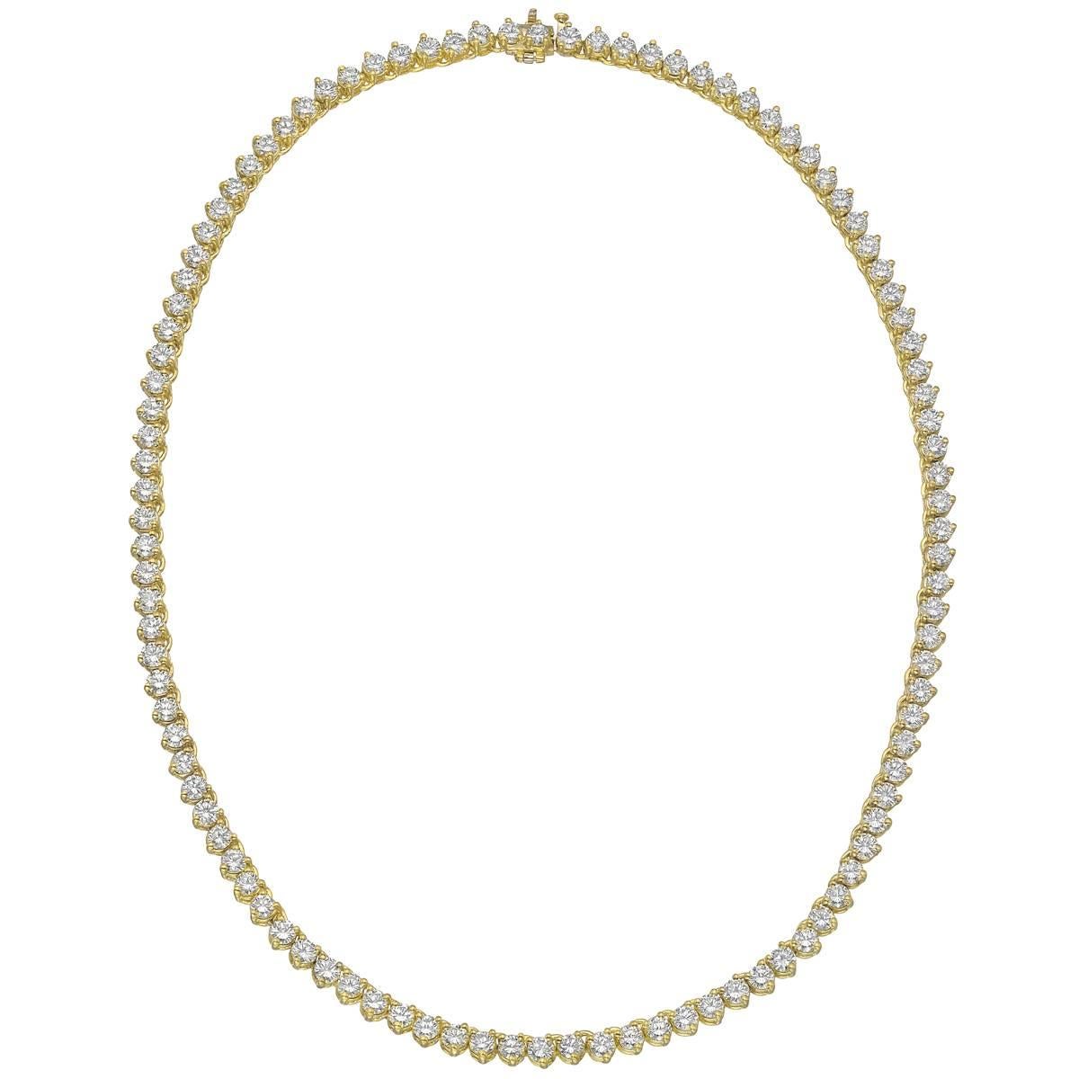​Round Brilliant ​Diamond Gold Line Necklace