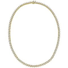 ​Round Brilliant ​Diamond Gold Line Necklace 8