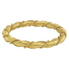 Van Cleef & Arpels Yellow Gold Twist Bangle Bracelet
