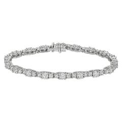 Larger and Smaller Diamonds Platinum Line Bracelet '7 Carat'