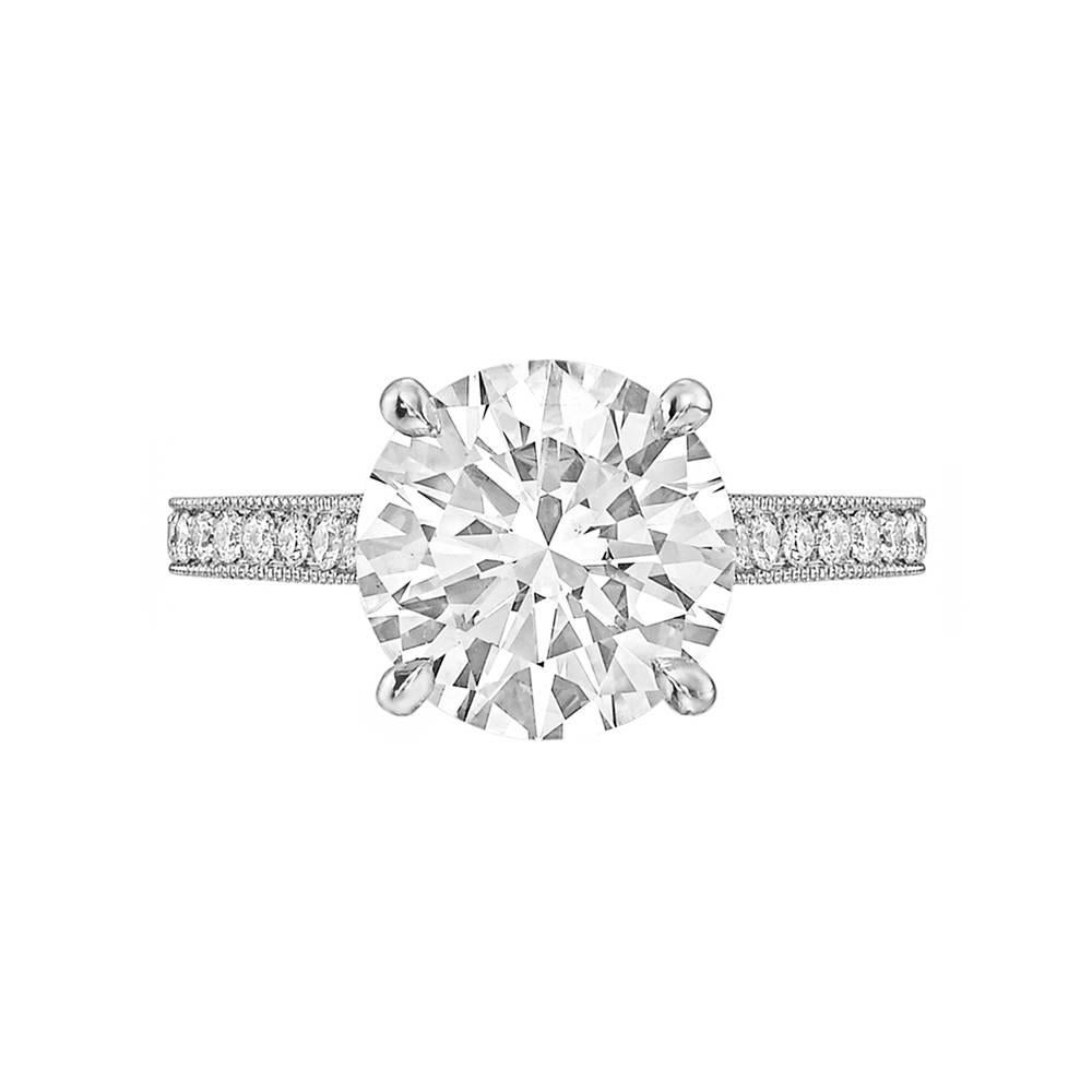 Betteridge GIA Report 3.23 Carat Round Brilliant Diamond Engagement Ring
