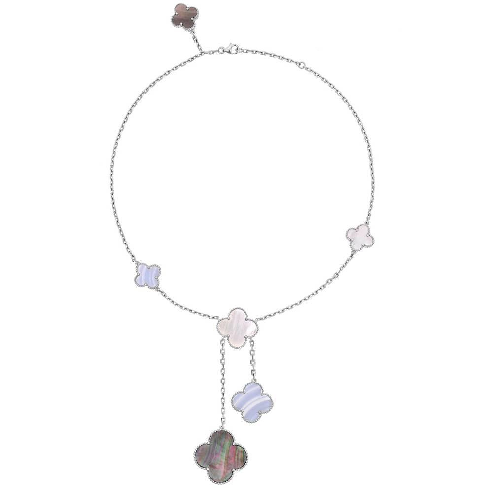 Van Cleef 
Arpels Mother-of-Pearl and Chalcedony "Magic Alhambra" Necklace