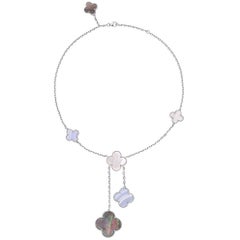 Van Cleef & Arpels Mother-of-Pearl and Chalcedony "Magic Alhambra" Necklace