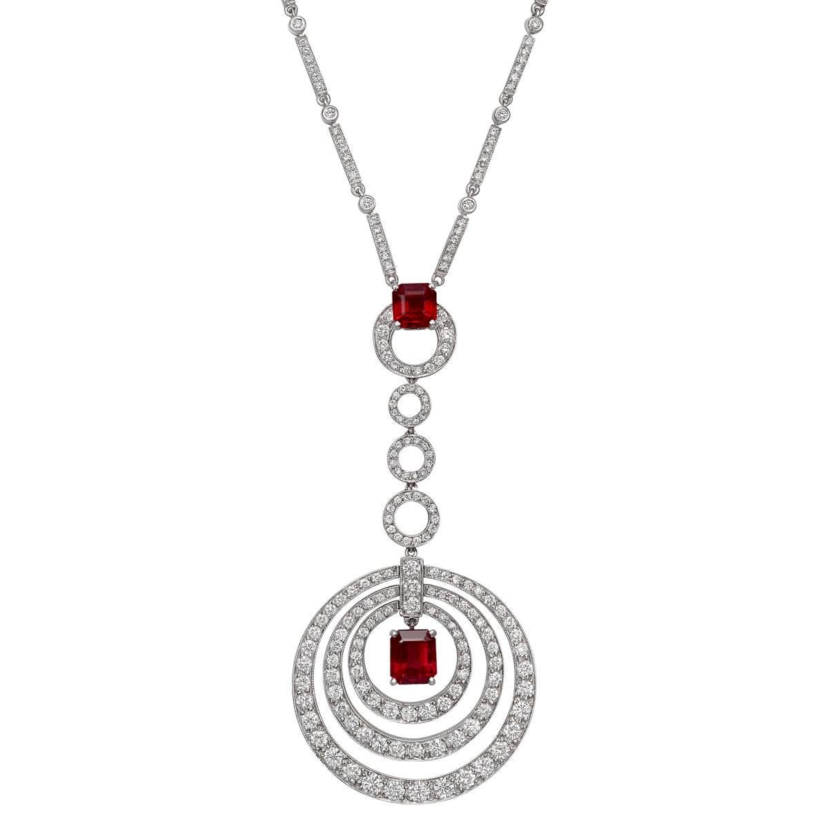 Graff Ruby Diamond Concentric Circle Pendant