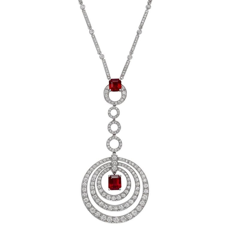 Graff Ruby Diamond Concentric Circle Pendant at 1stDibs
