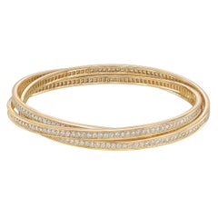 Cartier Diamond Yellow Gold "Trinity" Bangle