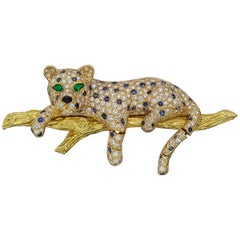 Van Cleef & Arpels Diamond 'Leopard on Branch' Brooch