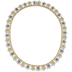 Buccellati Gold, Sapphire Diamond Collar Necklace