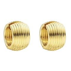 Tiffany 
Co. Fluted Yellow Gold Wide Hoop Earrings