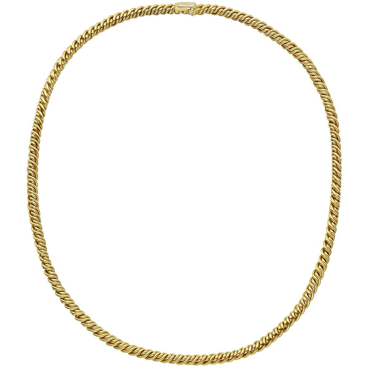 Pomellato Yellow Gold Twisted Chain Necklace
