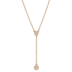 Tiffany 
Co. Elsa Peretti Rose Gold Diamond 
Y
 Necklace