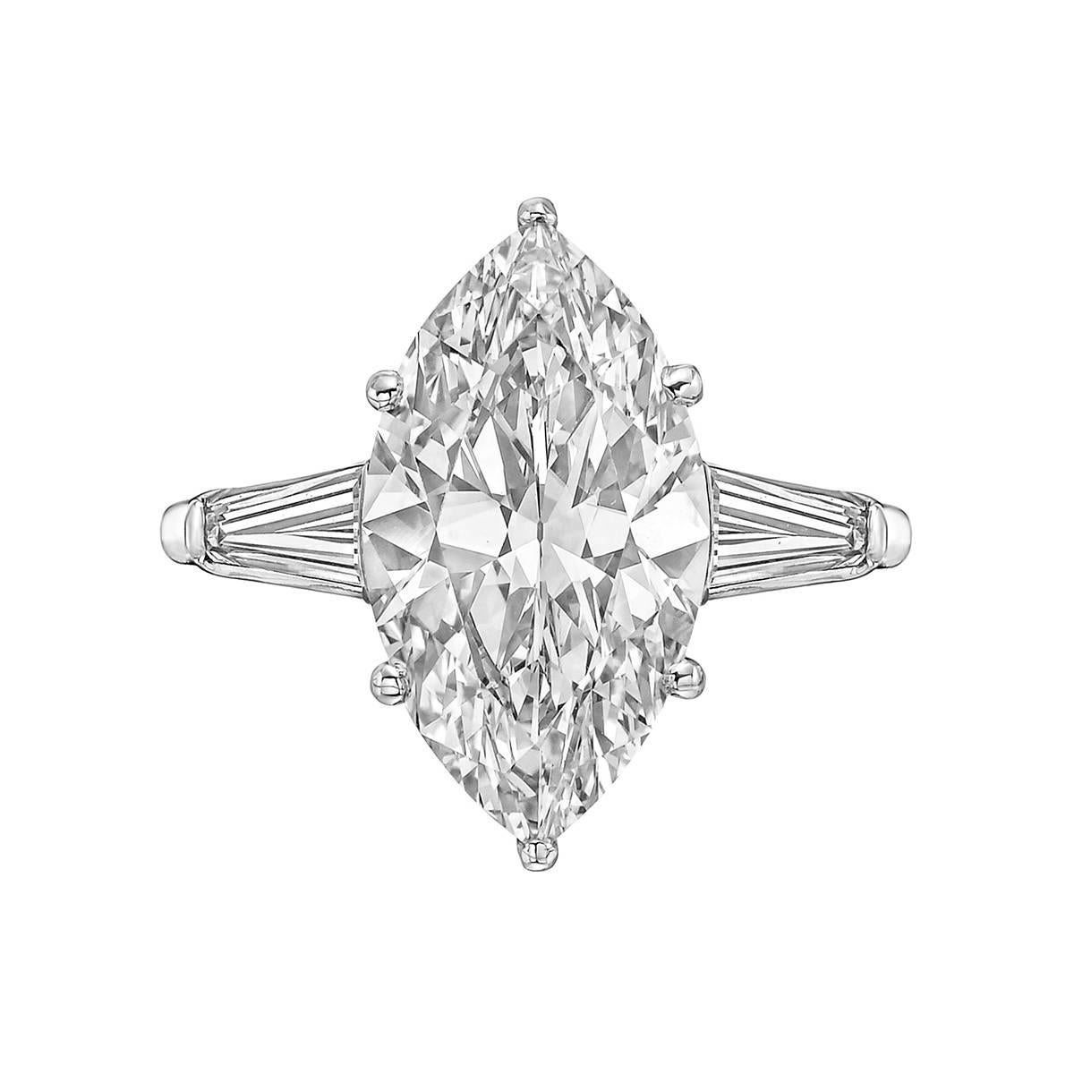 5.09 Carat Marquise-Cut Diamond Engagement Ring