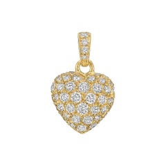 Cartier Yellow Gold Diamond Heart Pendant-Charm