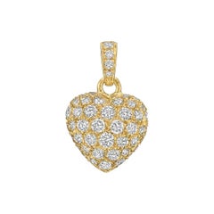 Cartier Yellow Gold Diamond Heart Pendant-Charm