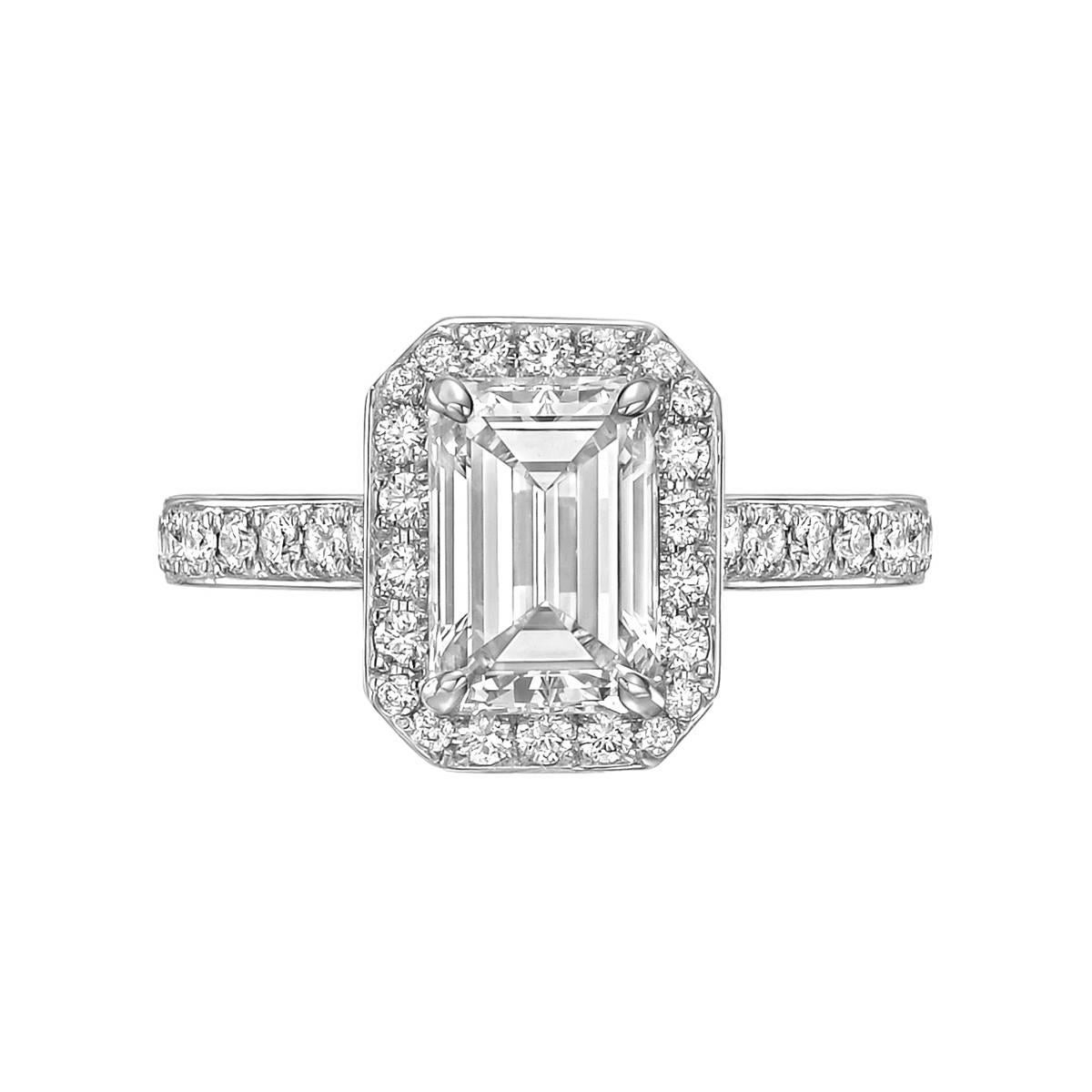 1.69 Carat Emerald-Cut Diamond Engagement Ring