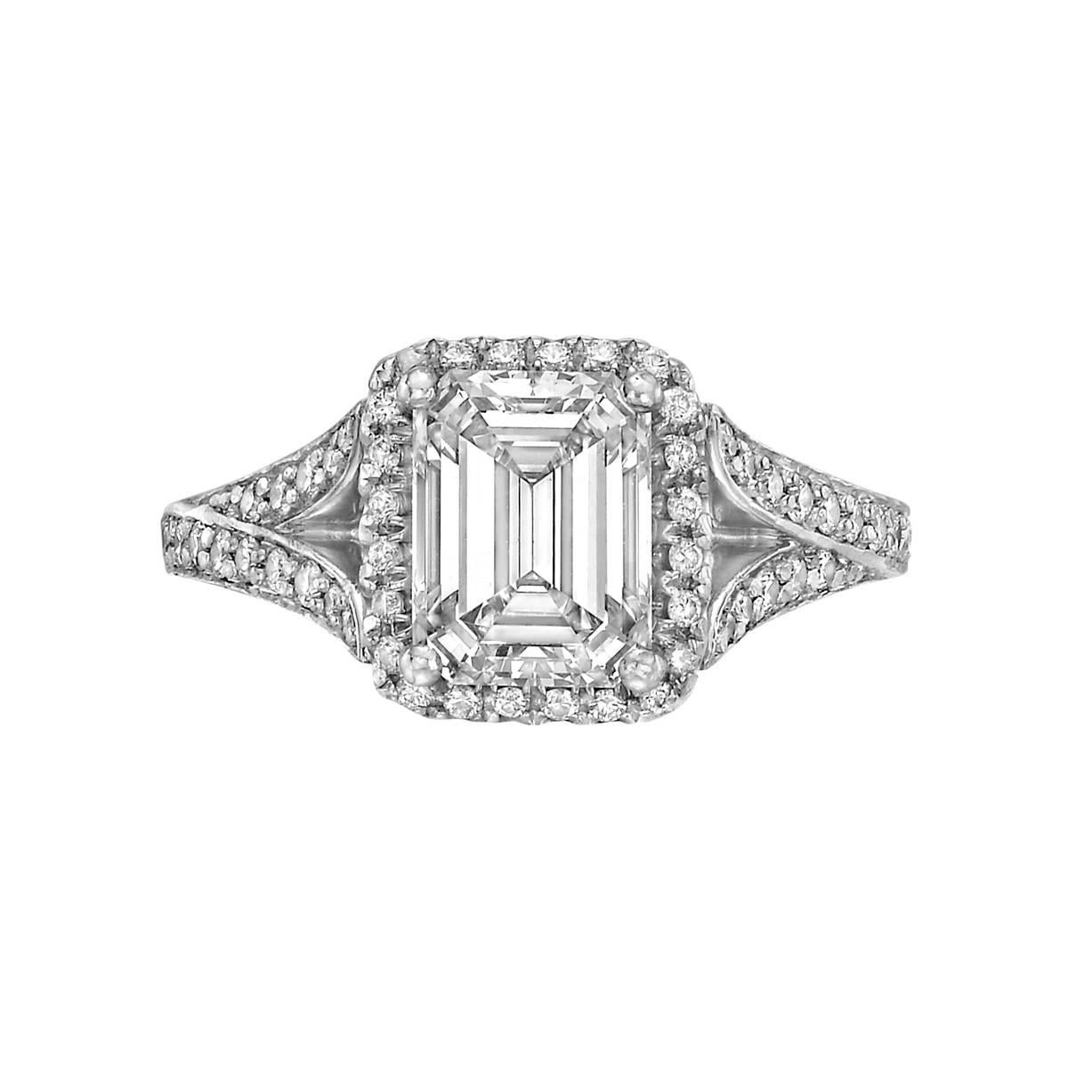 1.84 Carat Emerald-Cut Diamond Engagement Ring