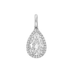 2.08 Carat Pear Brilliant Diamond Halo Pendant