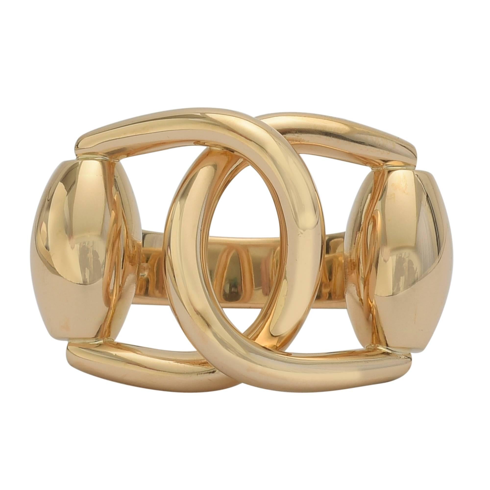 Gucci Yellow Gold Equestrian Ring