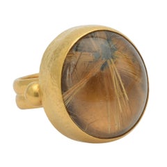Gurhan 24 Karat Yellow Gold Rutilated Quartz Ring