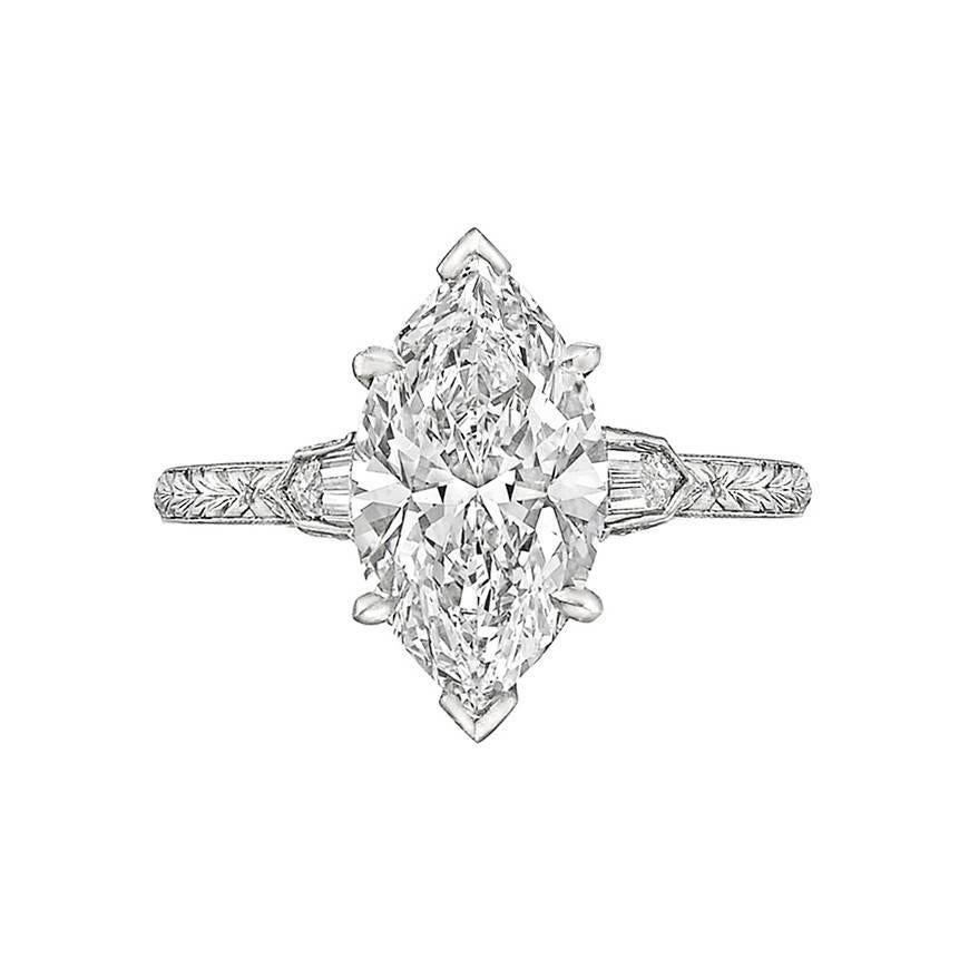 2.21 Carat Marquise Brilliant-Cut Diamond Ring