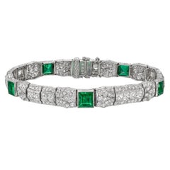Emerald Diamond Panel Bracelet