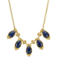 Gurhan High Karat Yellow Gold Sapphire "Elements" Necklace