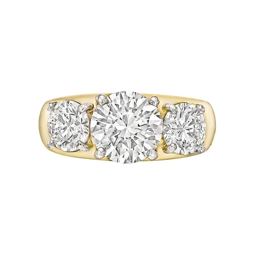 Round Brilliant Diamond Three-Stone Ring
