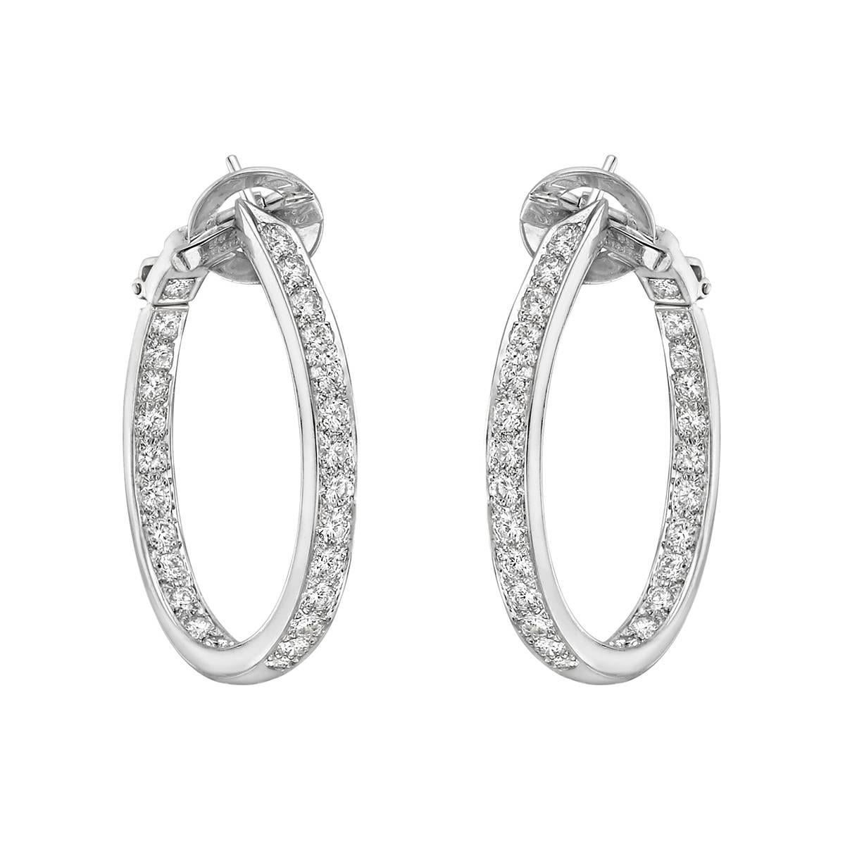 Van Cleef & Arpels Large Diamond Oval Hoop Earrings