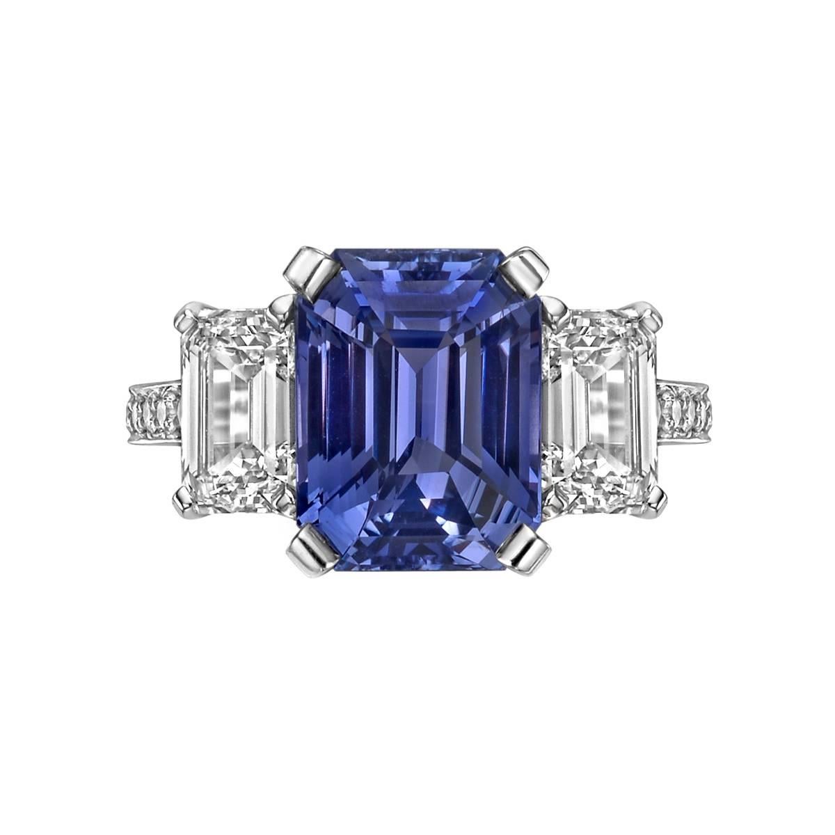 Betteridge 5.02 Carat Violet Sapphire and Diamond Ring