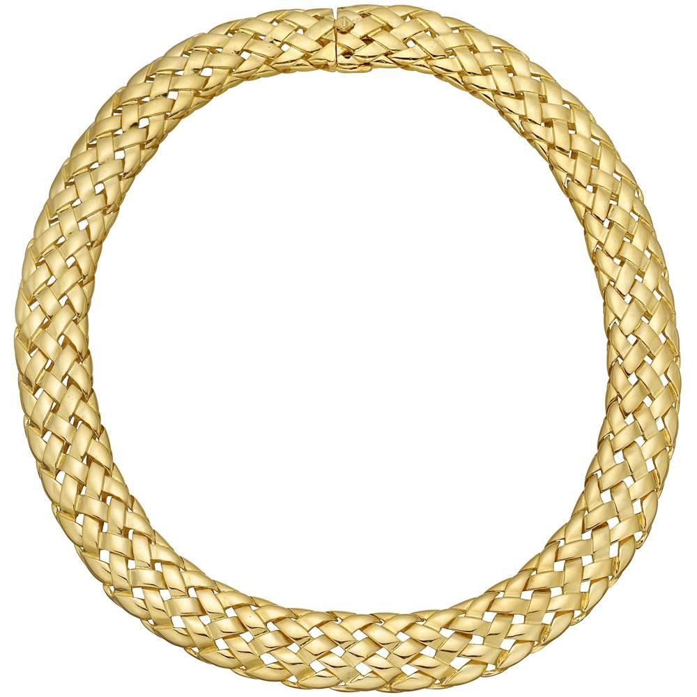 Van Cleef 
Arpels Yellow Gold Woven-Link Collar Necklace