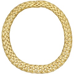 Van Cleef & Arpels Yellow Gold Woven-Link Collar Necklace