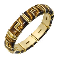 1970s Tiffany & Co. Yellow Gold Tiger's Eye Bracelet