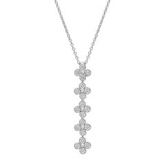 Tiffany & Co. Platinum Diamond Flower Cluster Drop Pendant
