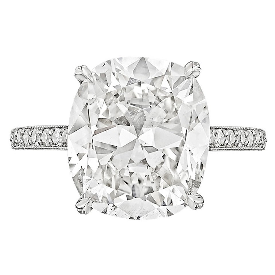 5.72 Carat GIA Cert Cushion-Cut Diamond Platinum Engagement Ring