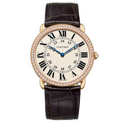 Cartier ​Rose Gold Ronde Louis Cartier Diamond Wristwatch Ref WR000651
