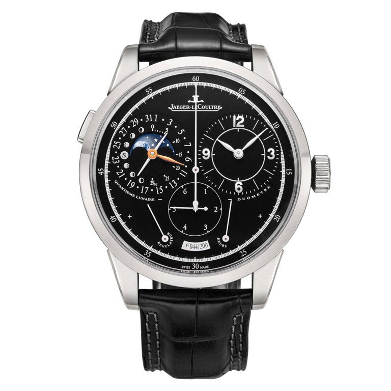 Jaeger-LeCoultre ​White Gold Duometre a Quantieme Lunaire Chronograph Wristwatch