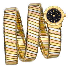 Bulgari Lady
s Tri-Colored Gold ​Tubogas Bracelet Watch