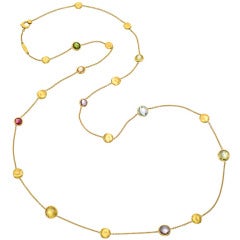 Marco Bicego Multicolored Gemstone Station Long Necklace