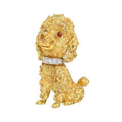 Tiffany & Co. Gold Poodle Pendant Brooch