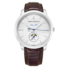 Vintage Girard-Perregaux White Gold Classique Elegance 1966 Triple Calendar Wristwatch