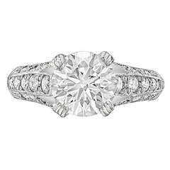 1.70 Carat Round Brilliant Diamond Engagement Ring
