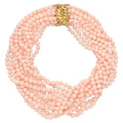 Verdura ​Multi-Strand Pink Coral Bead Necklace
