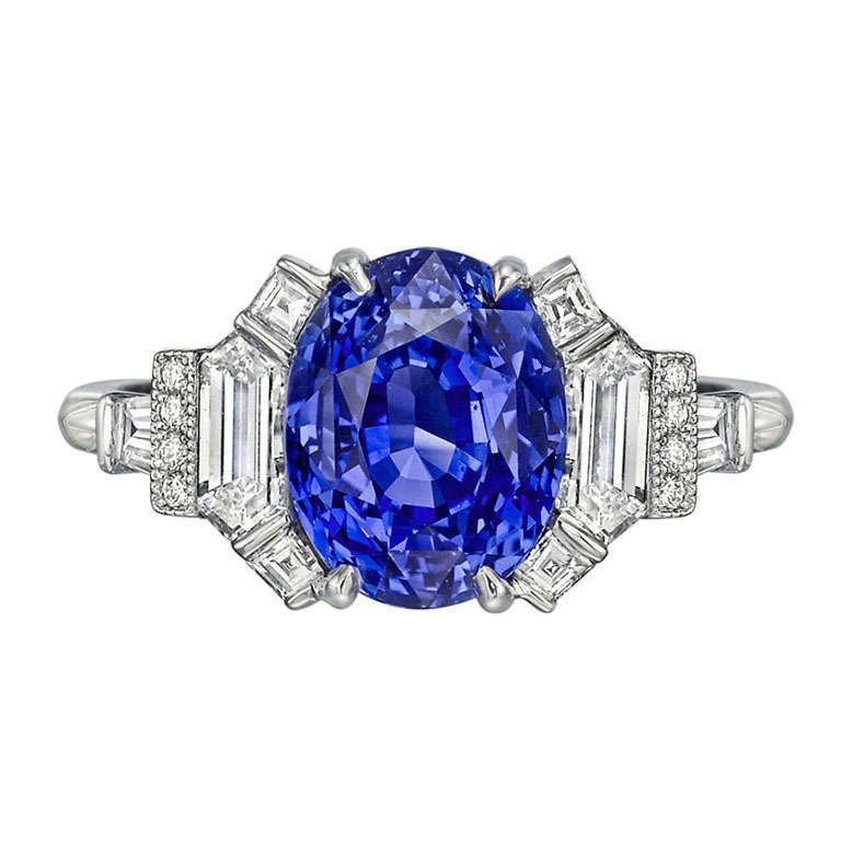 Raymond C. Yard 4.20 Carat Sapphire & Diamond Ring