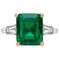 Cartier 4.99 Carat Colombian Emerald Diamond Ring 8