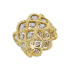 Buccellati "Etoilee" Gold & Diamond Band Ring