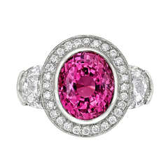 5.02 Carat Pink Sapphire & Diamond Ring