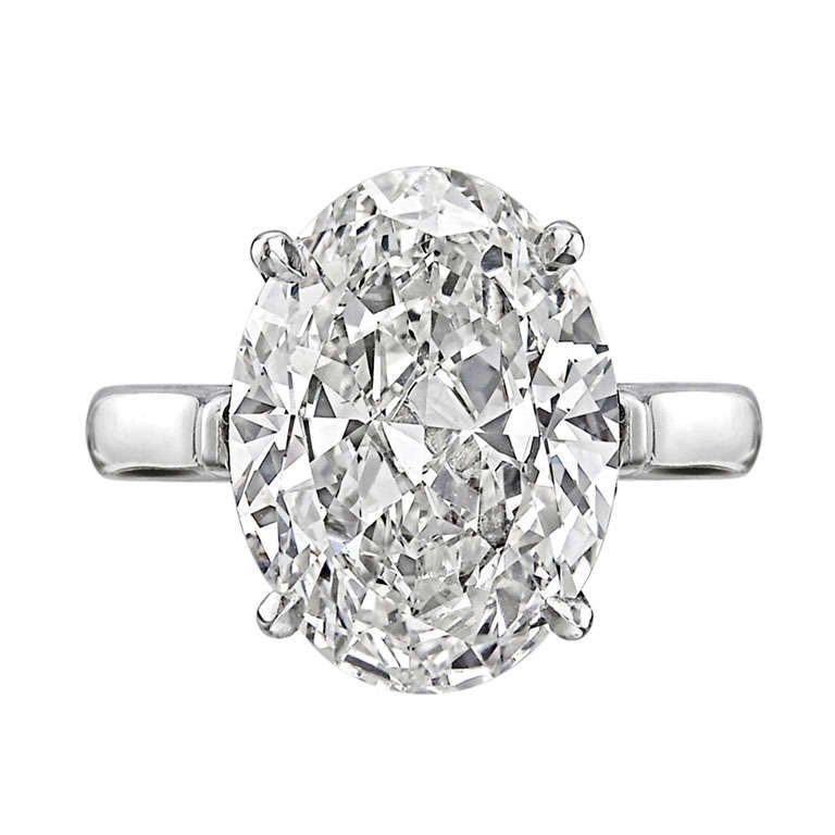 5.41 Carat Oval-Cut Diamond Engagement Ring