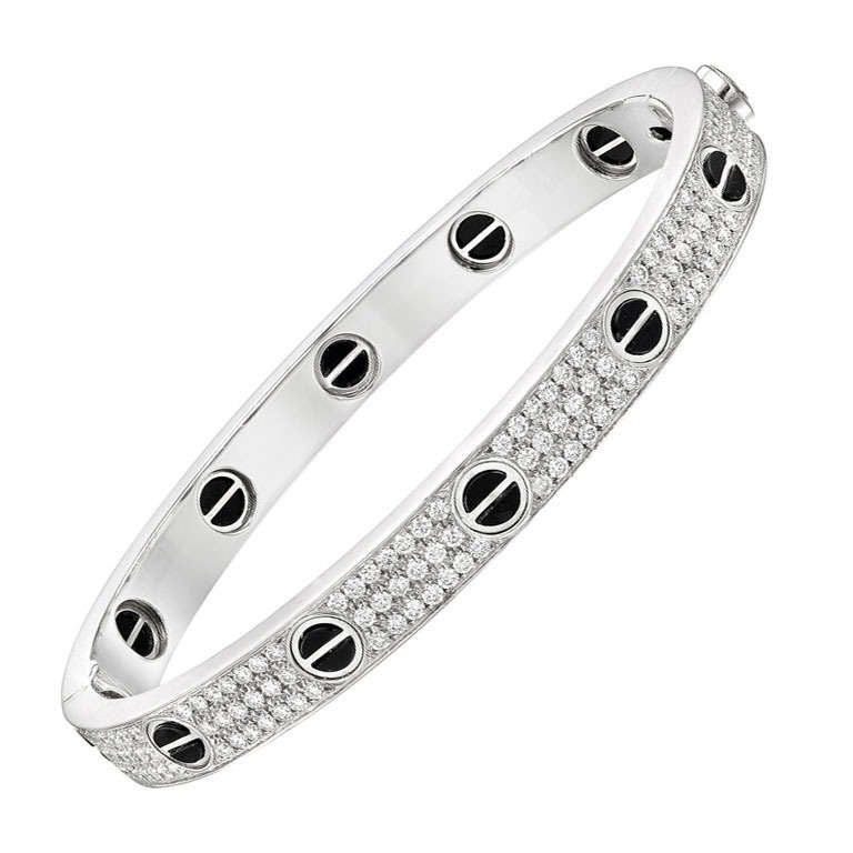 Aggregate more than 55 black diamond bracelet cartier