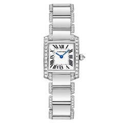 Cartier Lady's White Gold and Diamond Tank Francaise Wristwatch with Bracelet