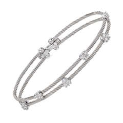 Paul Morelli White Gold 
Diamond ​"Wire" Double Bracelet